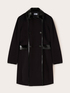 Manteau en polyester-viscose avec inserts en cuir verni image number 4