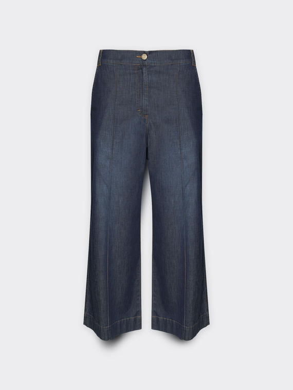 Chambray Cropped Jeans
