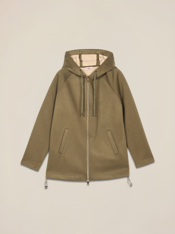 Sweatshirt jacket in scuba fabric