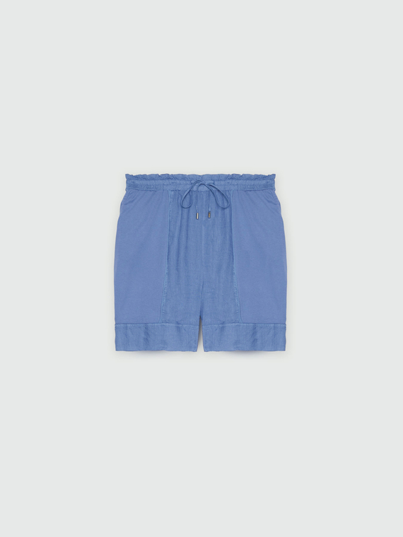 Linen and cotton jersey shorts