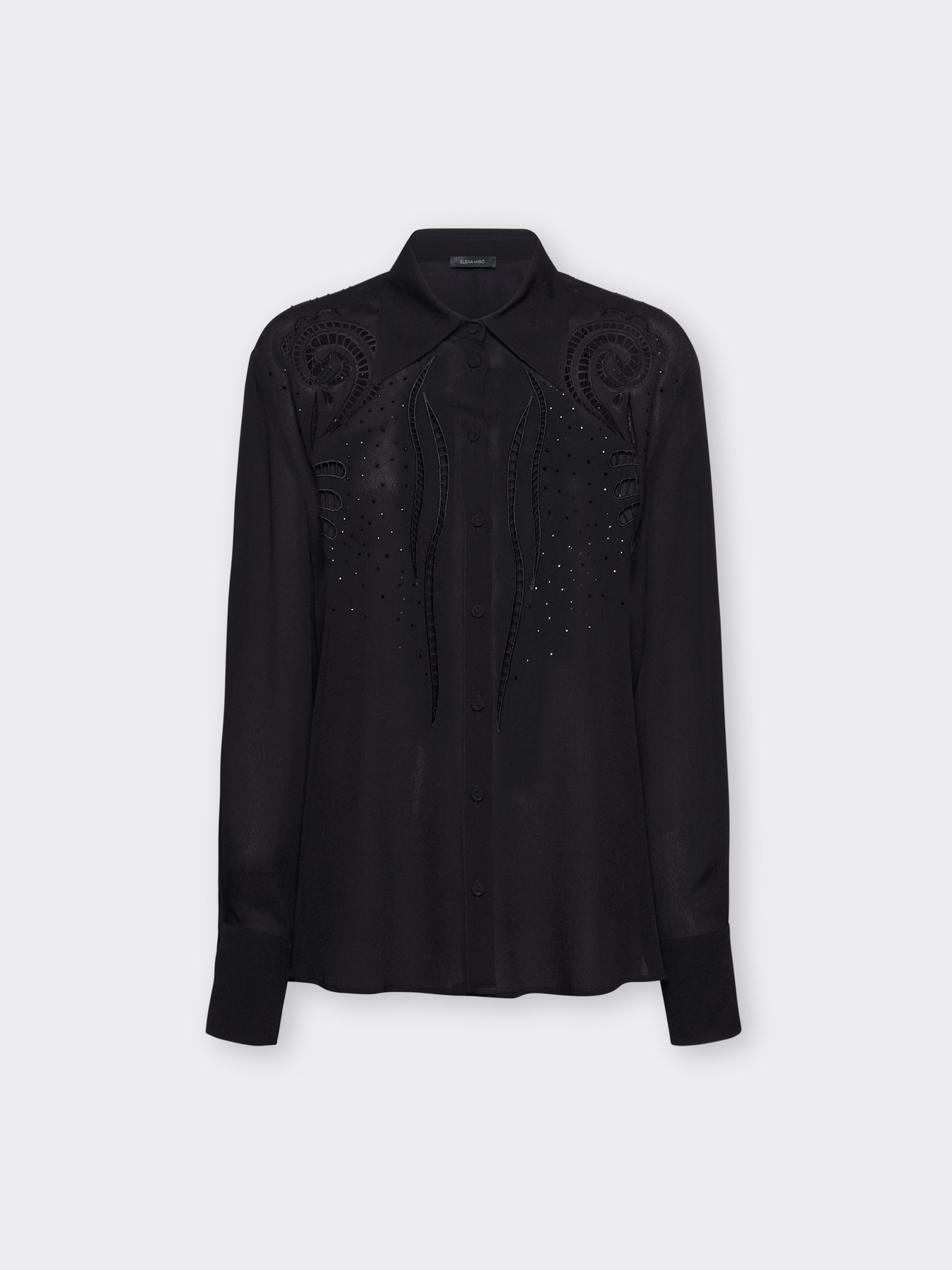 Viscose shirt with openwork embroidery image number 4