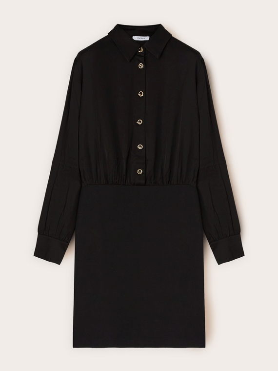 Vestido camisero bimaterial