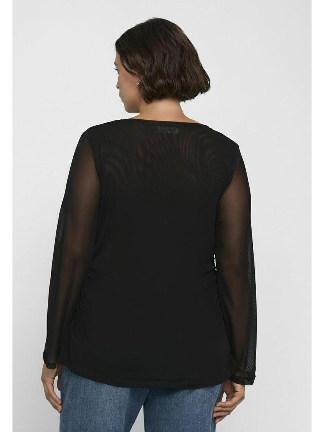 Long-sleeved tulle top image number 1