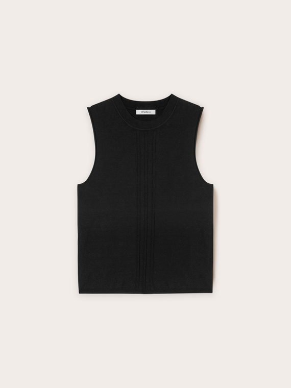 Top en maille avec détail côtelé