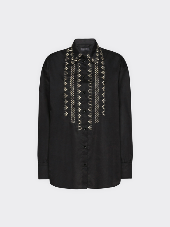 Shirt with ethnic embroidery