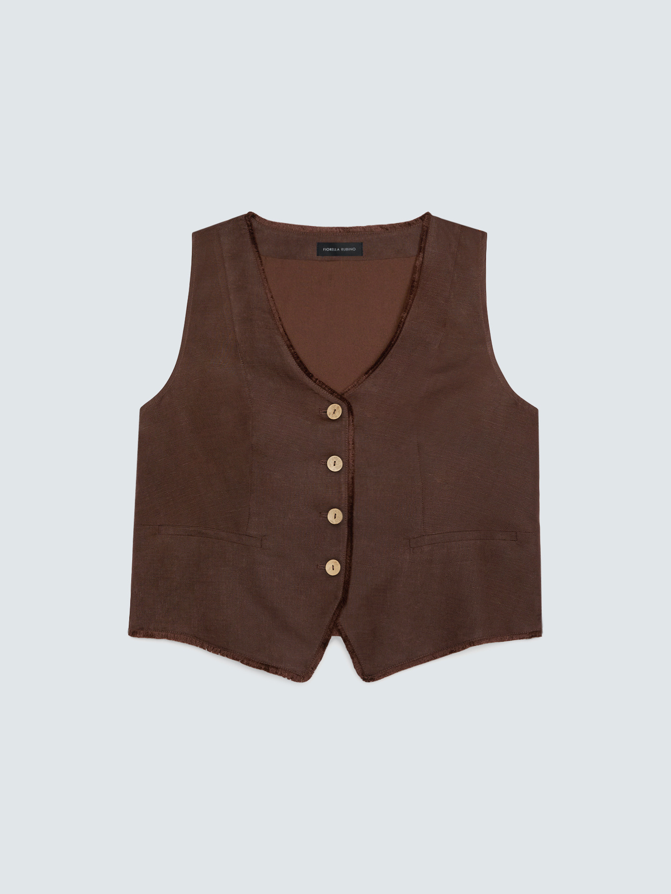 Linen and viscose blend vest image number 1