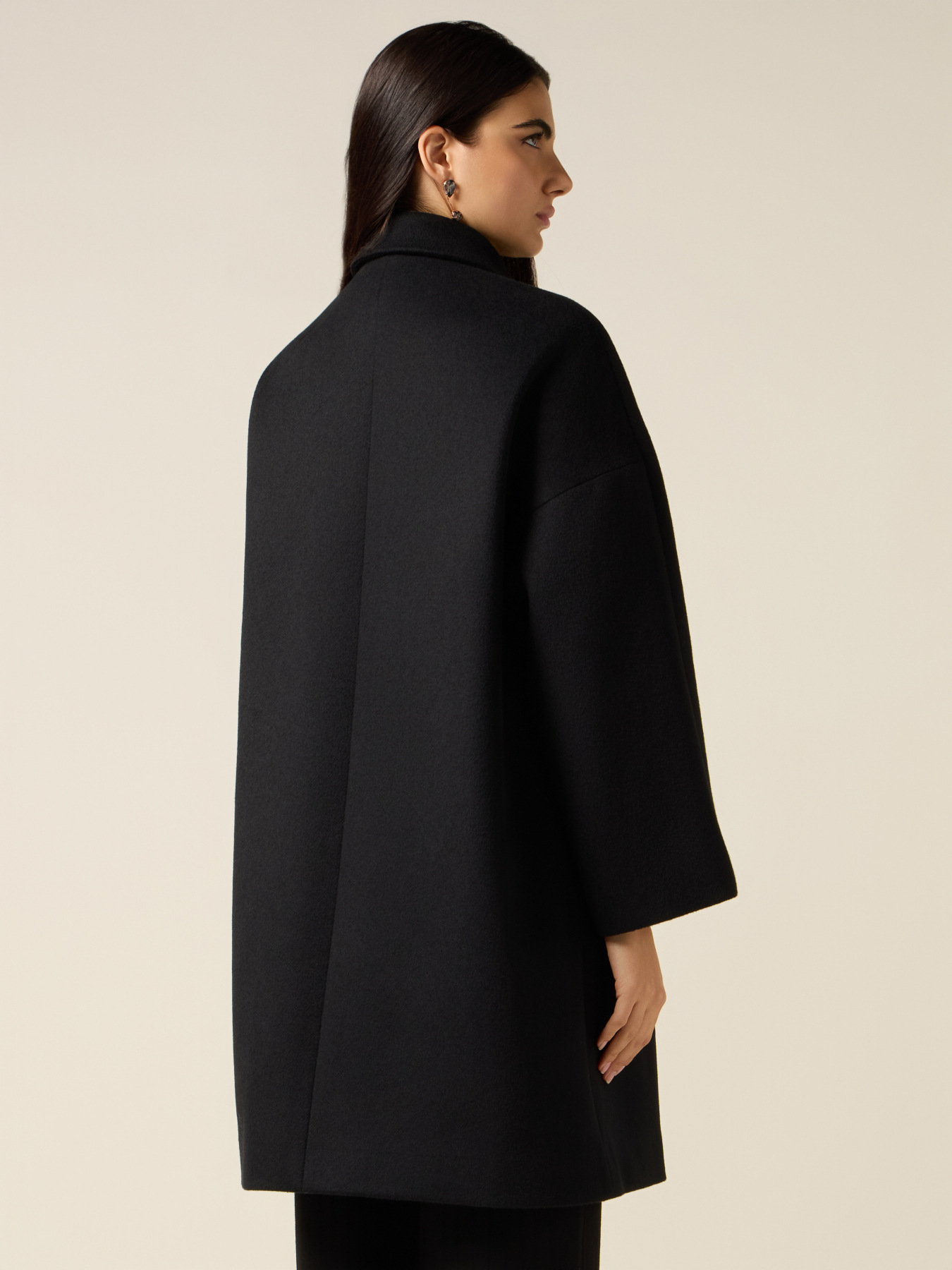 Cappotto misto lana con colletto gioiello image number 1