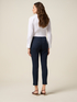 Skinny pants in cotton and Tencel with jewel button image number 1