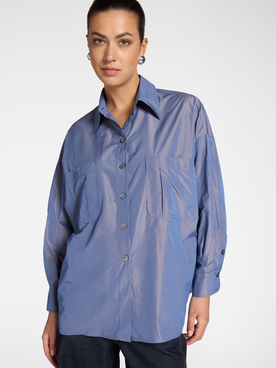 Taffeta shirt with pockets