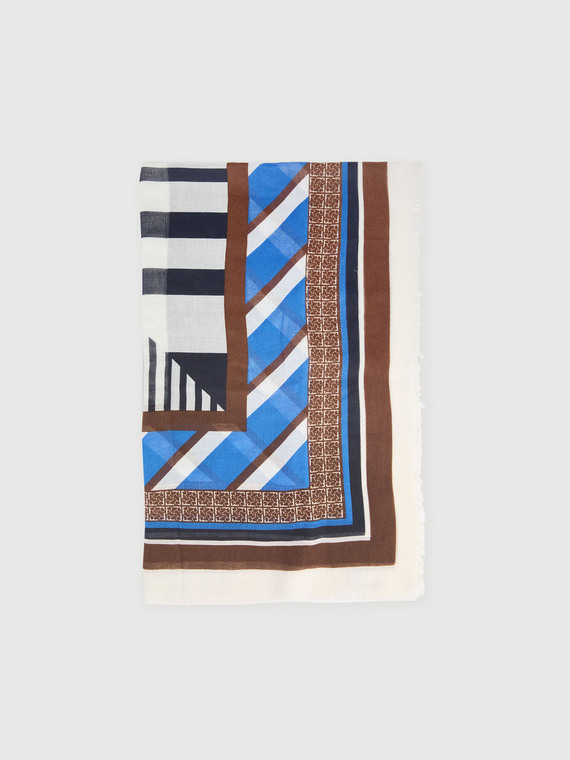 Scarf with geometric print