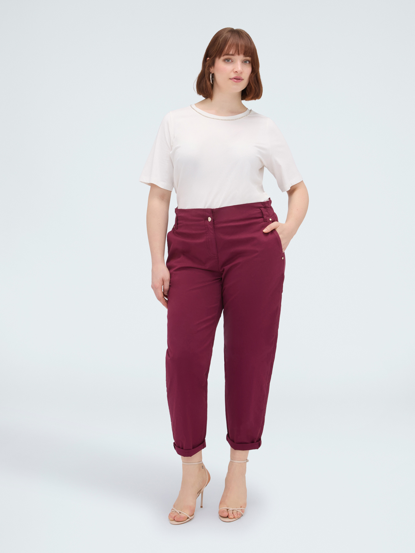 Pantalon Balloon en m&eacute;lange de coton image number 4