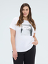 Cotton t-shirt with cat print image number 4