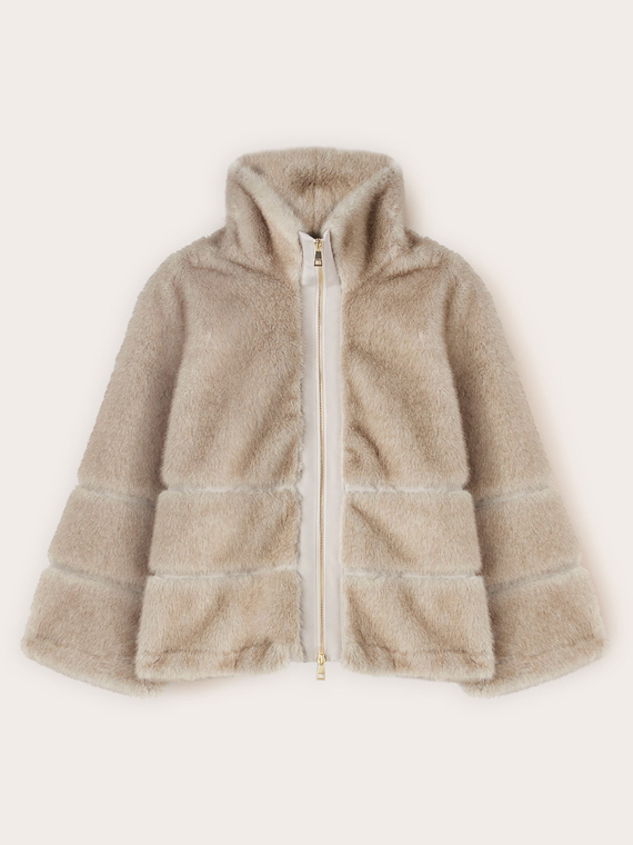 Teddy effect jacket with zip