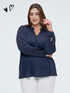 Pleated jersey blouse with buttons image number 0