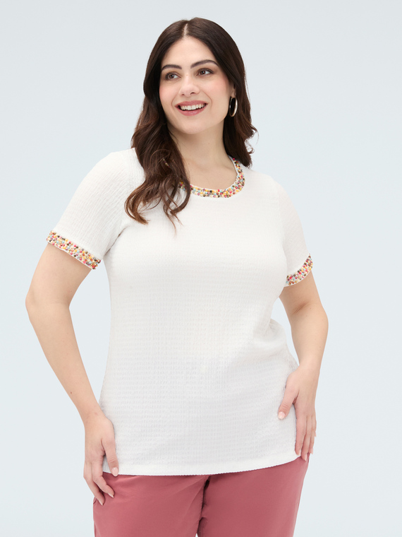 T-shirt en jersey avec perles