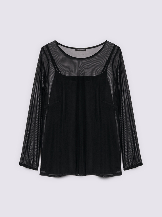 T-shirt in tulle trasparente
