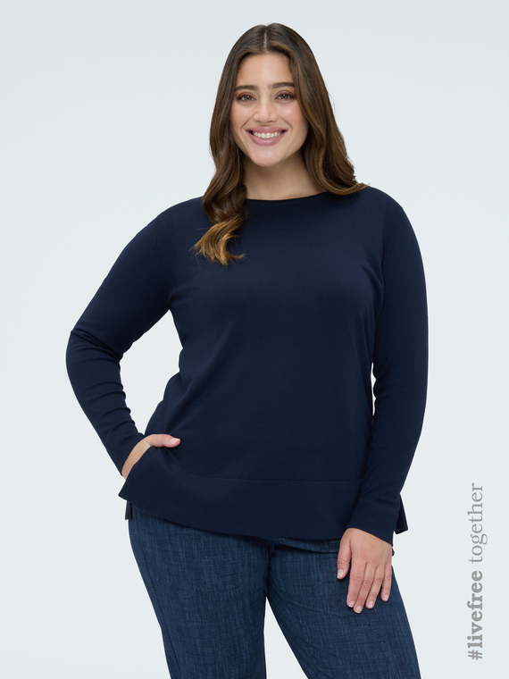 Maglia girocollo in misto viscosa