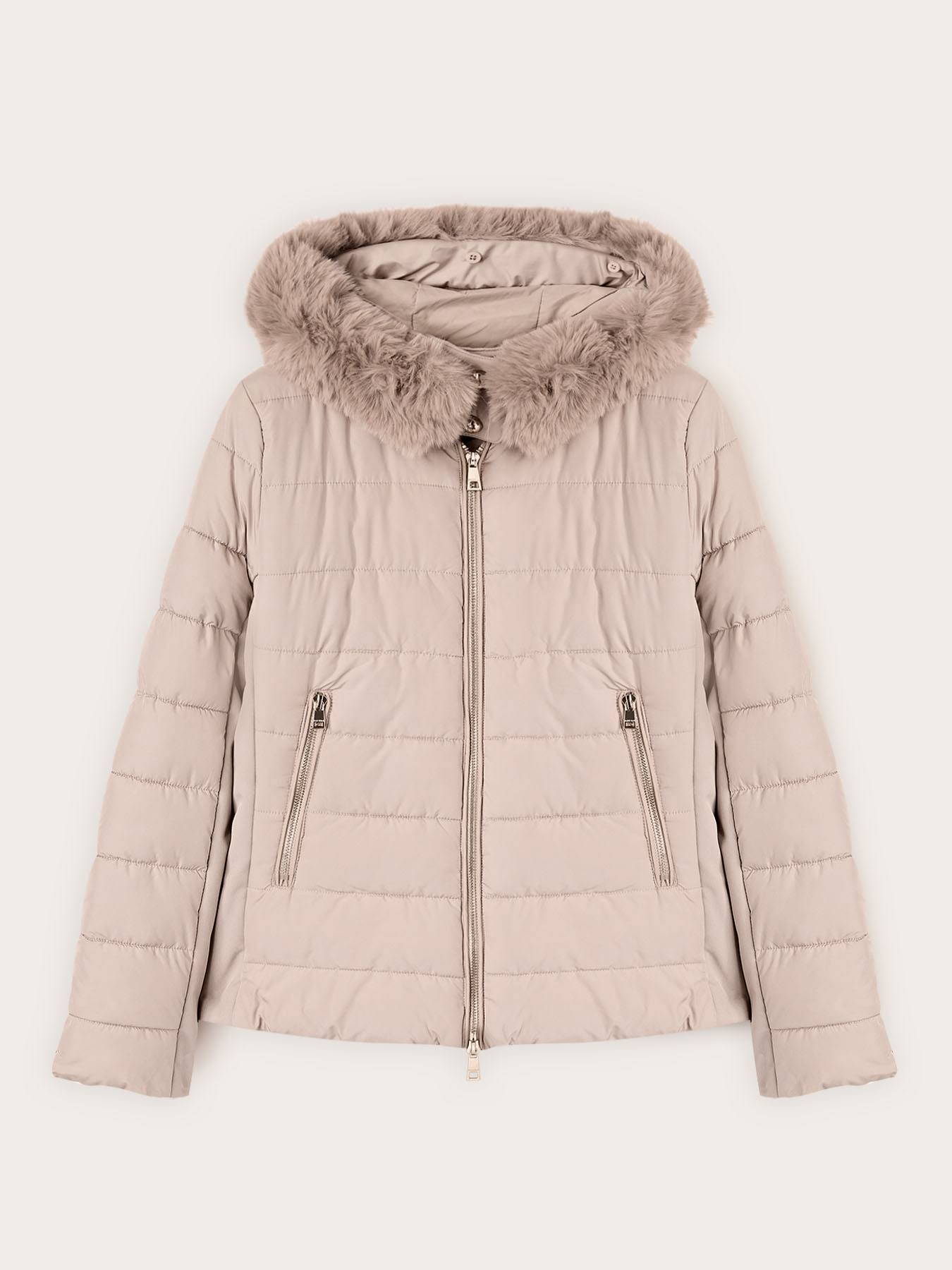 Short hooded down jacket image number 4