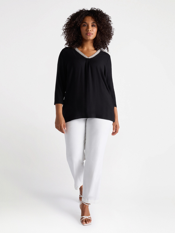 T-shirt in viscosa LENZING™ ECOVERO™ con ricamo