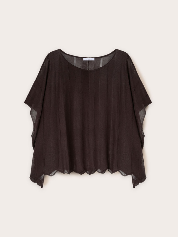 Poncho din tricot lurex