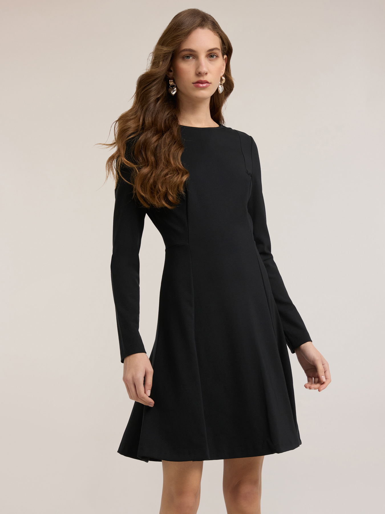 Flare dress in milano stitch image number 2