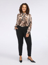Animal print blouse with bow image number 3