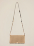 Woven clutch with metallic detail image number 1