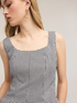 Mixed cotton yarn-dyed top with gingham pattern image number 2