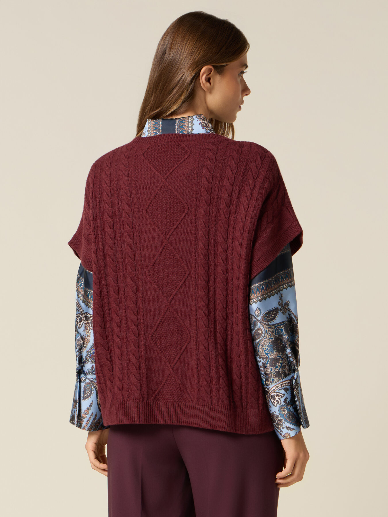 Cashmere blend short sleeve sweater with studs image number 1