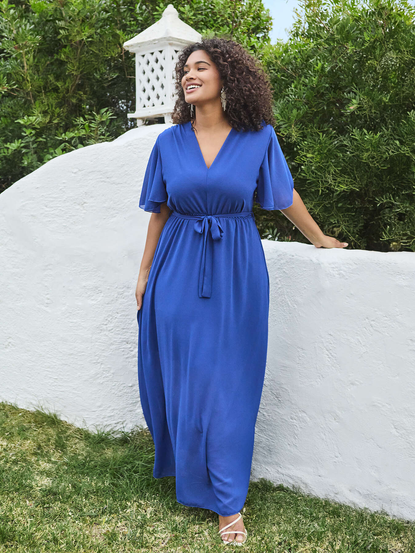 Pretty jersey dress with drawstring waist image number 0