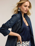 Blazer cu un r&acirc;nd de nasturi din chambray image number 2