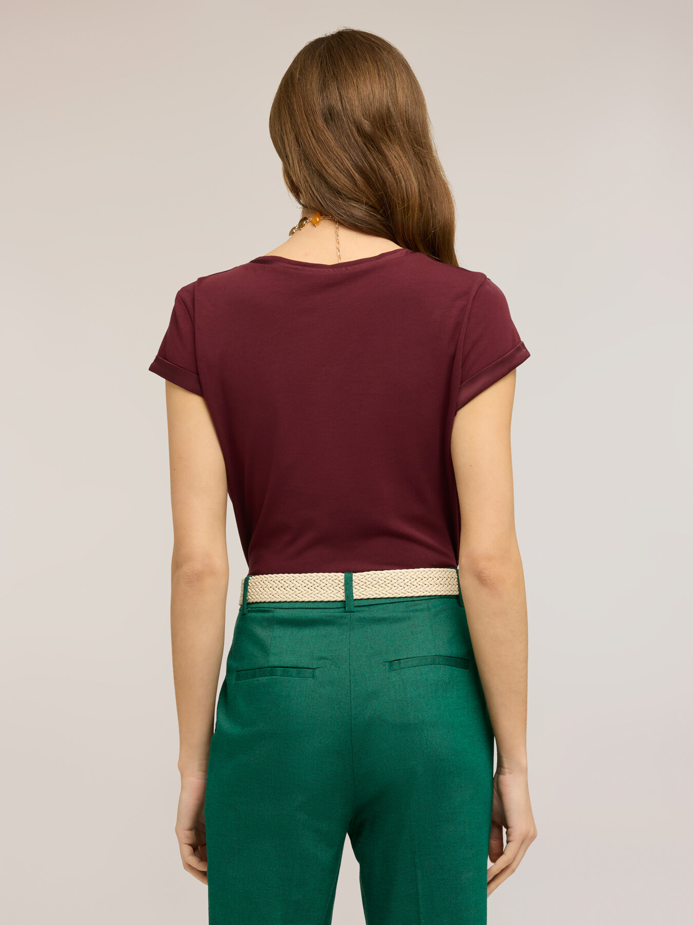 Two-material T-shirt image number 1