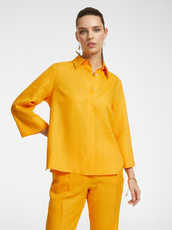 Camisa de linho com corte descontraído