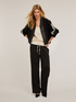Dual-fabric bomber jacket with side bands image number 0