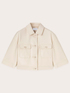 Cropped jacket with collar in coated fabric image number 4