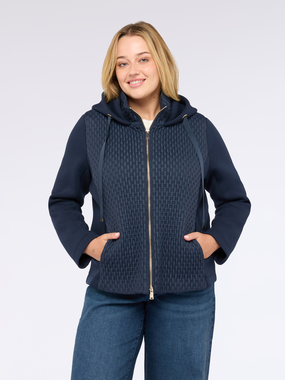 Leichte Zweistoff-Daunenjacke mit Kapuze