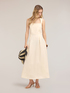 Square neck dress in linen blend image number 0