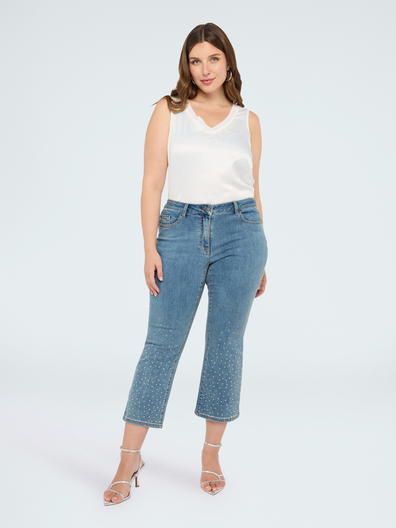 Zweistoffiges Top mit V-Ausschnitt