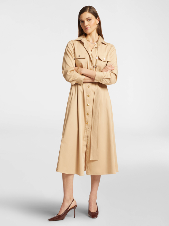 Vestido chemisier com cinto