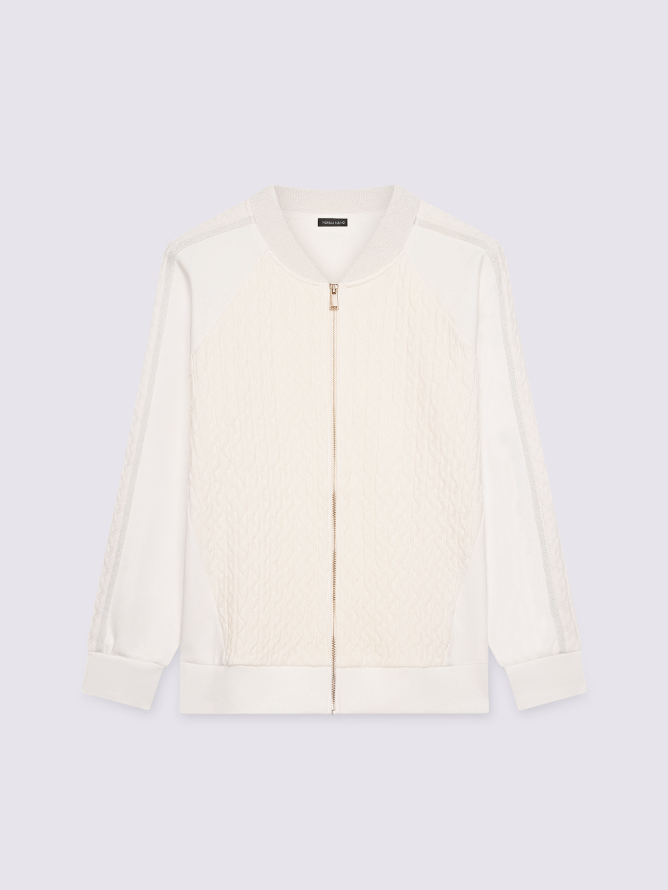 Sweat-shirt zippé en double tissu image number 4