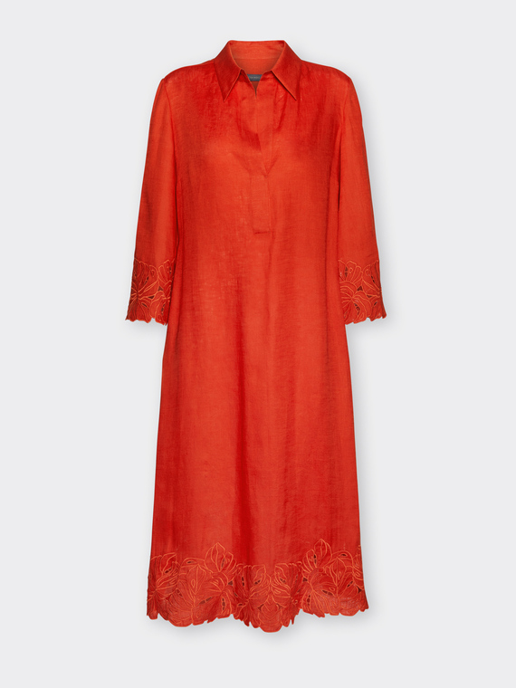 Abito in lino con pizzo