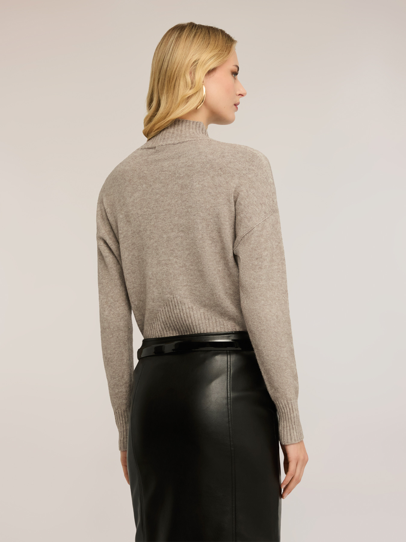 Ribbed viscose turtleneck sweater image number 1