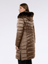 Long bi-material down jacket image number 1