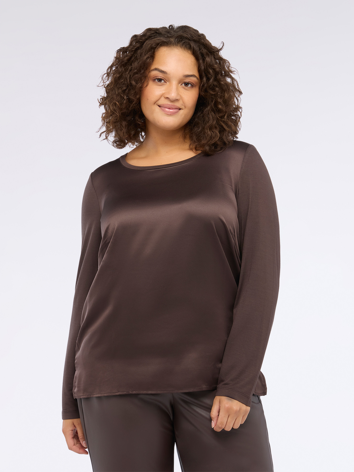 Two-material long-sleeved T-shirt image number 0