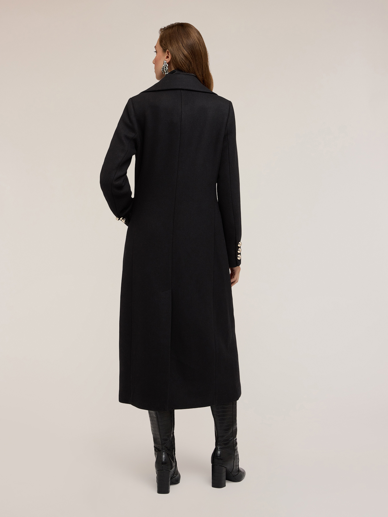 Cappotto doppiopetto in panno misto lana image number 1