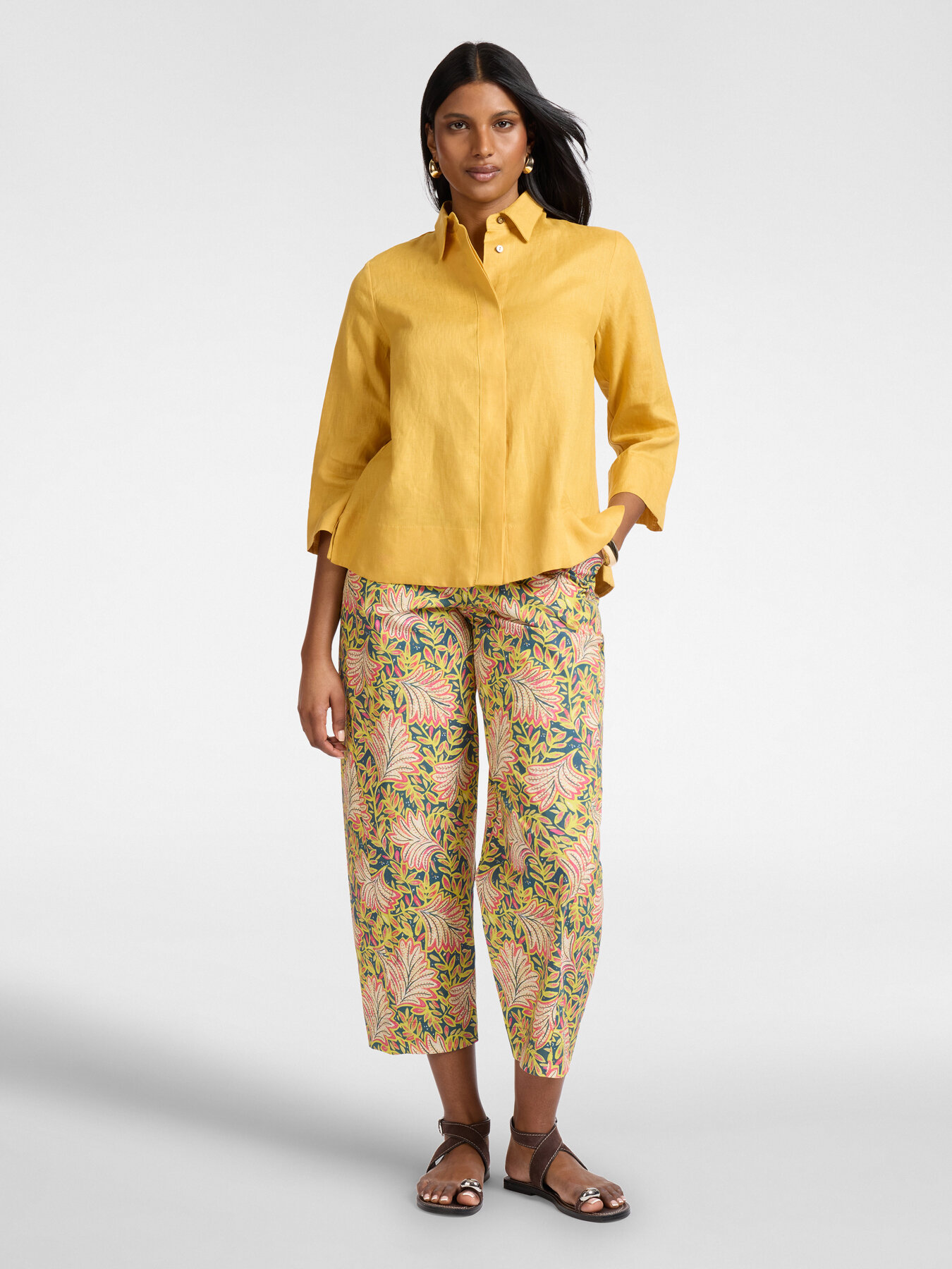 Camicia boxy in lino image number 2
