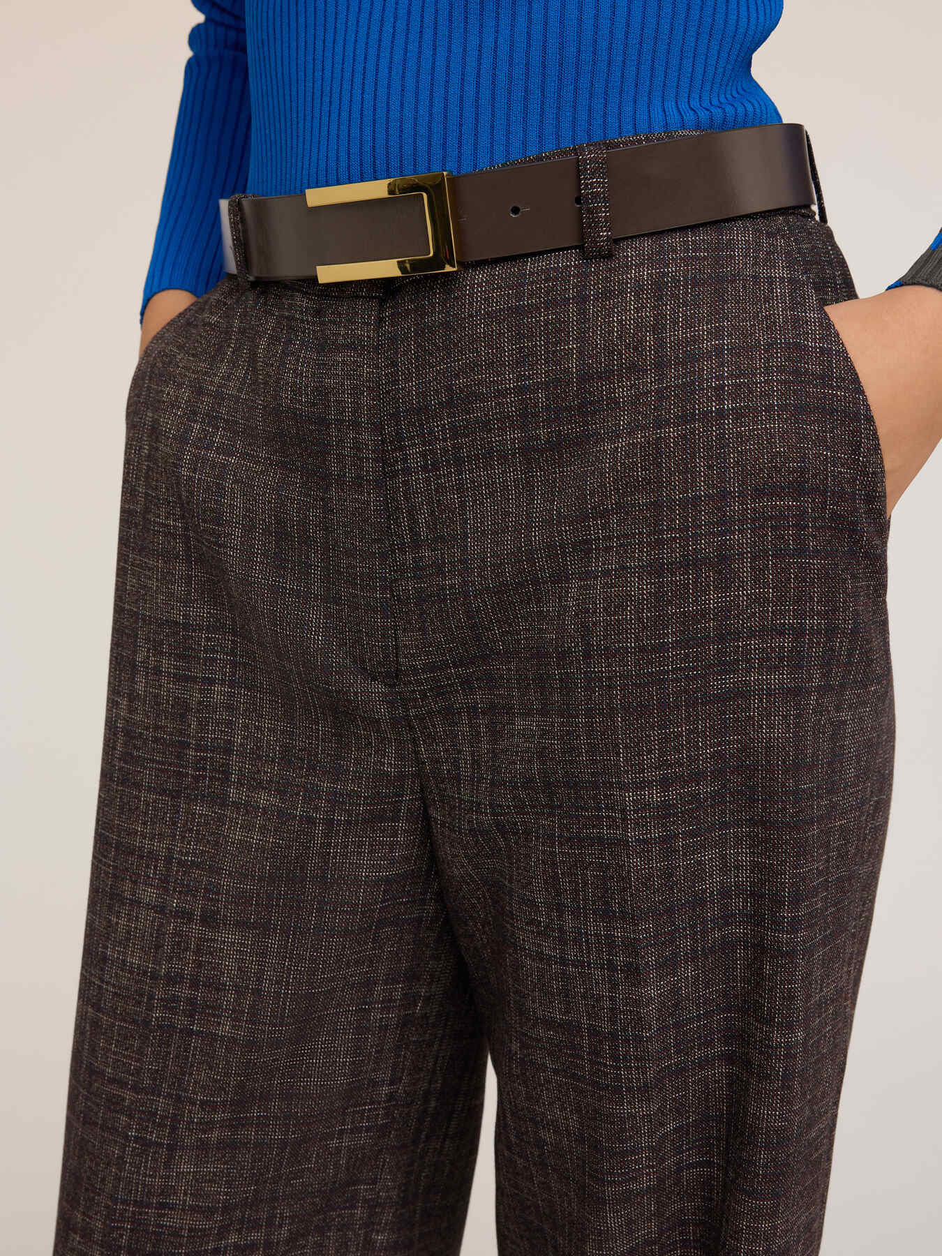 Pantaloni palazzo tinto filo image number 2