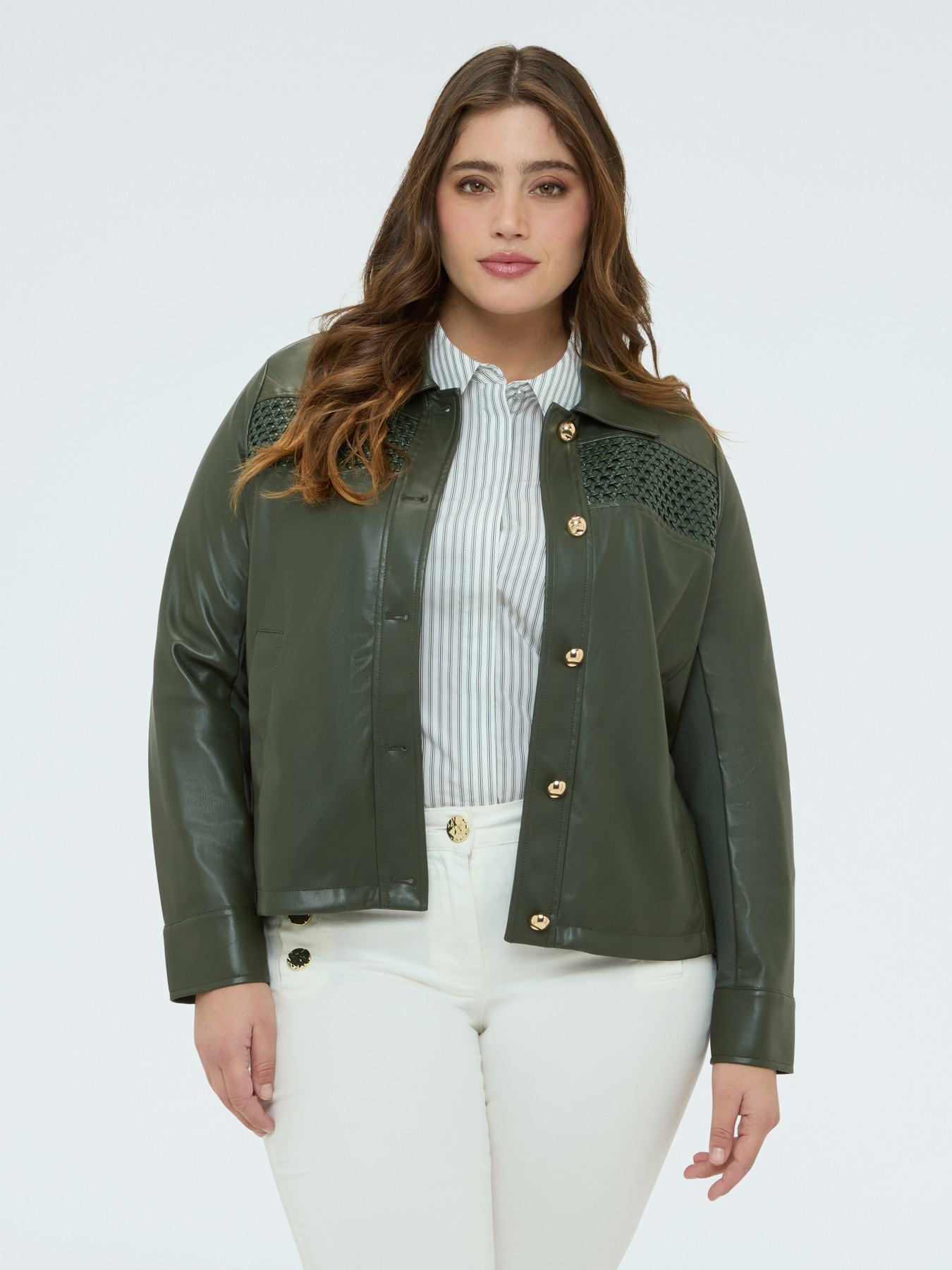 Giacca biker con inserto intrecciato image number 0