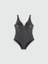 Black lurex one-piece swimsuit image number 1