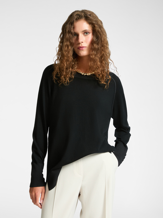 Pull doux au toucher avec boutons